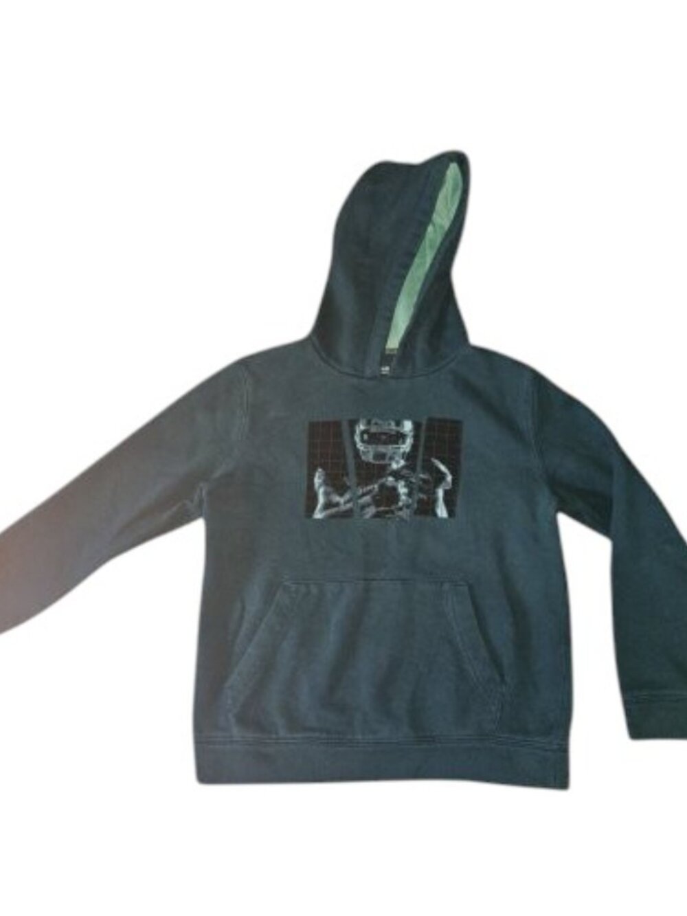 TEK GEAR Green Football Theme Pullover Sweatshirt Hoodie Boys M Size 8
